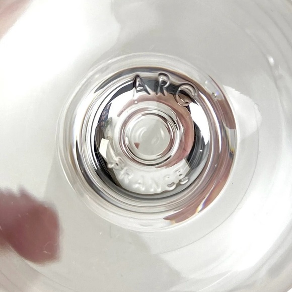 Set 4 ARC France Wine Stems Glasses Brandy Snifters Geometric Etching Luminarc - Picture 5 of 7